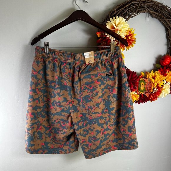 prAna Mens Metric E-Waist Swim Short MEDIUM / 8"L in Fresca Camo - Picture 3 of 9